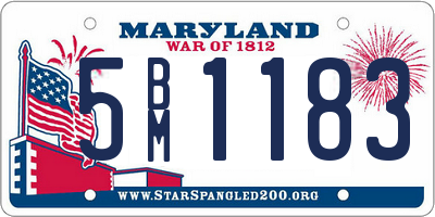 MD license plate 5BM1183