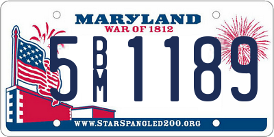 MD license plate 5BM1189