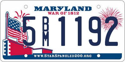 MD license plate 5BM1192