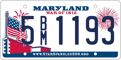 MD license plate 5BM1193