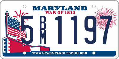 MD license plate 5BM1197