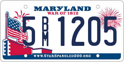 MD license plate 5BM1205
