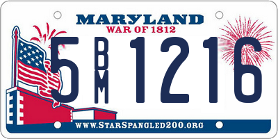 MD license plate 5BM1216