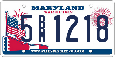MD license plate 5BM1218
