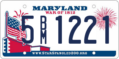 MD license plate 5BM1221
