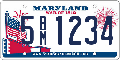 MD license plate 5BM1234