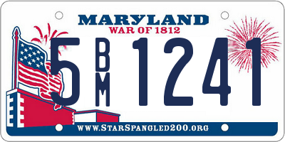 MD license plate 5BM1241