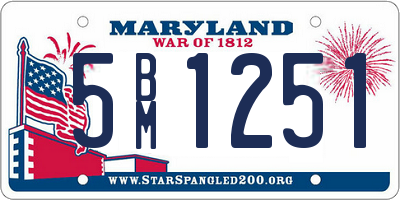 MD license plate 5BM1251