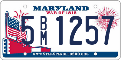 MD license plate 5BM1257