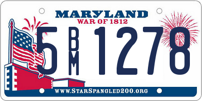 MD license plate 5BM1278