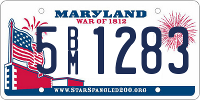 MD license plate 5BM1283