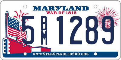 MD license plate 5BM1289
