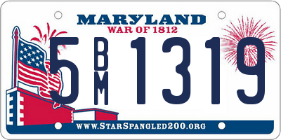 MD license plate 5BM1319