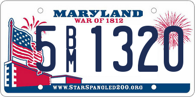 MD license plate 5BM1320