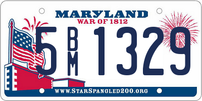 MD license plate 5BM1329