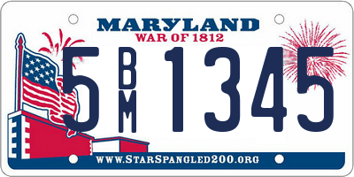 MD license plate 5BM1345