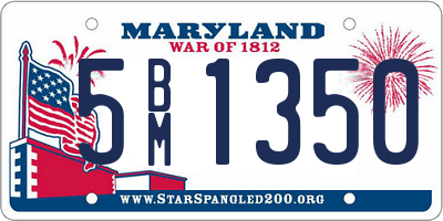 MD license plate 5BM1350