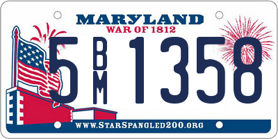 MD license plate 5BM1358