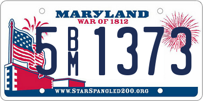 MD license plate 5BM1373