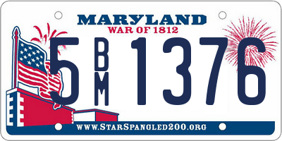 MD license plate 5BM1376