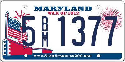 MD license plate 5BM1377
