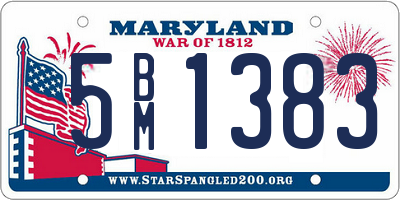 MD license plate 5BM1383