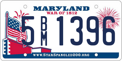 MD license plate 5BM1396