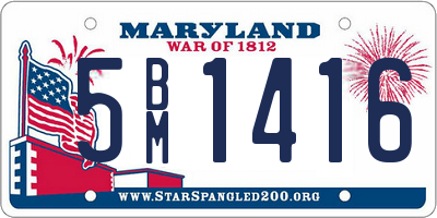 MD license plate 5BM1416