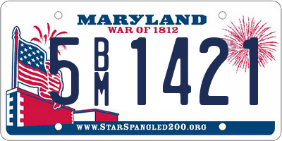 MD license plate 5BM1421