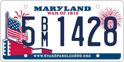 MD license plate 5BM1428