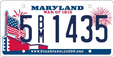 MD license plate 5BM1435