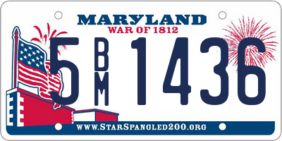 MD license plate 5BM1436