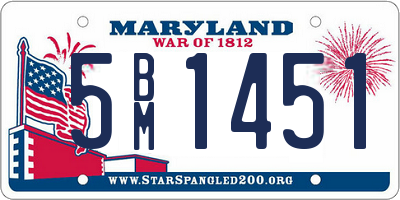 MD license plate 5BM1451