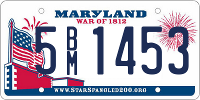 MD license plate 5BM1453