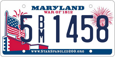 MD license plate 5BM1458