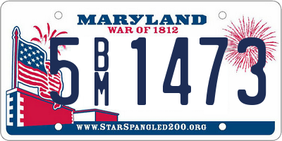 MD license plate 5BM1473