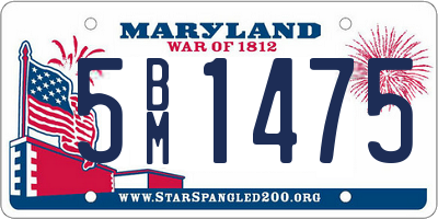 MD license plate 5BM1475