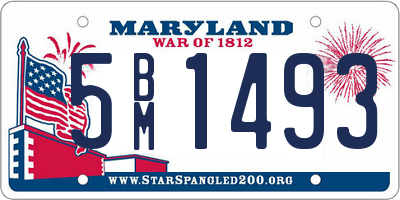 MD license plate 5BM1493