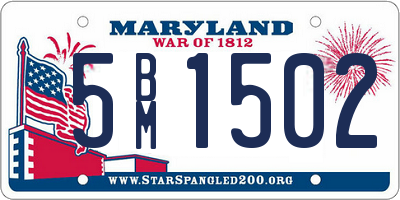 MD license plate 5BM1502