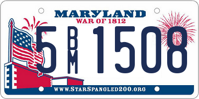 MD license plate 5BM1508