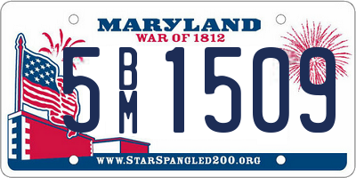 MD license plate 5BM1509