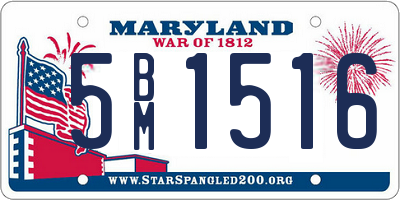 MD license plate 5BM1516