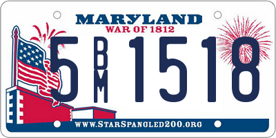 MD license plate 5BM1518
