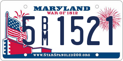 MD license plate 5BM1521