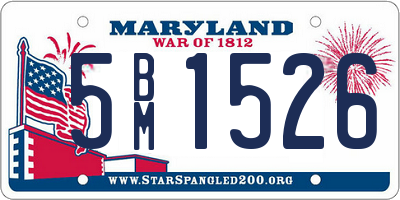 MD license plate 5BM1526