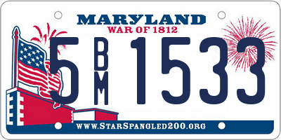 MD license plate 5BM1533