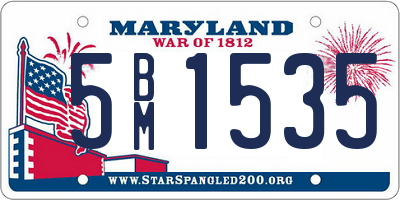 MD license plate 5BM1535