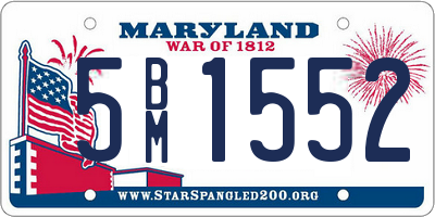 MD license plate 5BM1552