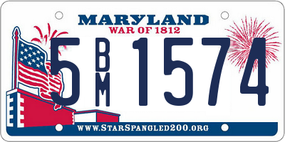 MD license plate 5BM1574