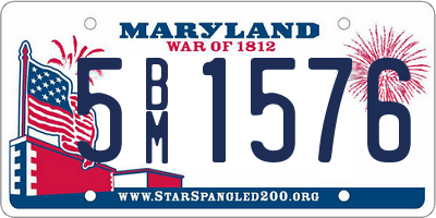 MD license plate 5BM1576